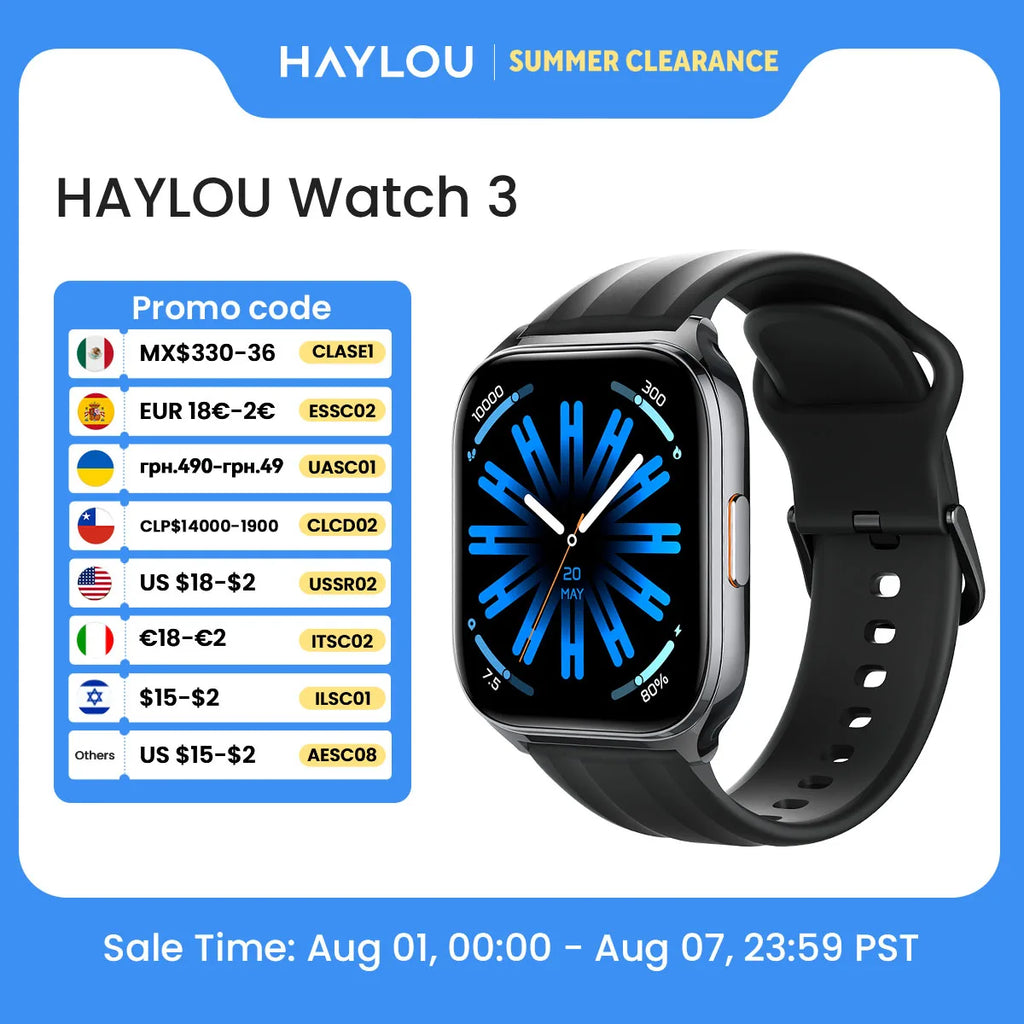 HAYLOU Watch 3 Voice Calling Smartwatch 1.85'' AMOLED Screen