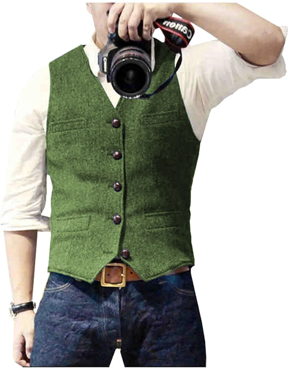 Chaleco de Traje para Hombre Cuello en V Negocios