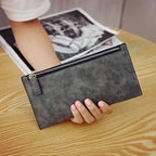 Portefeuille long pour femme en cuir PU de style simple