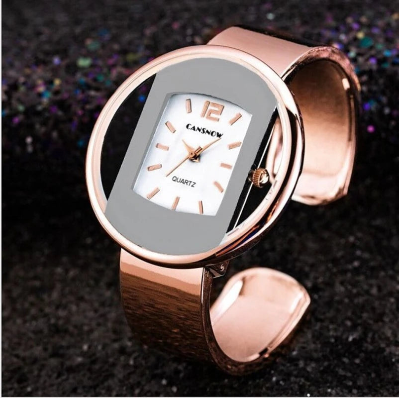 Reloj Pulsera Dorado de Lujo para Mujer