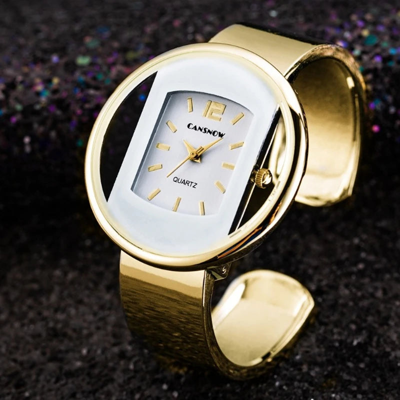 Reloj Pulsera Dorado de Lujo para Mujer