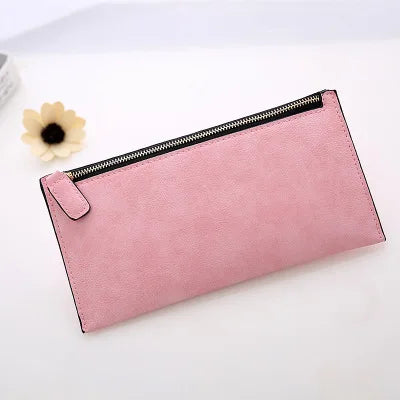 Cartera Larga Mujer de Cuero PU Estilo Simple