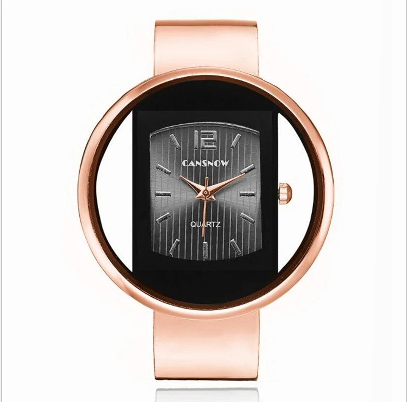 Reloj Pulsera Dorado de Lujo para Mujer