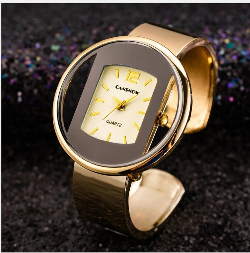 Reloj Pulsera Dorado de Lujo para Mujer