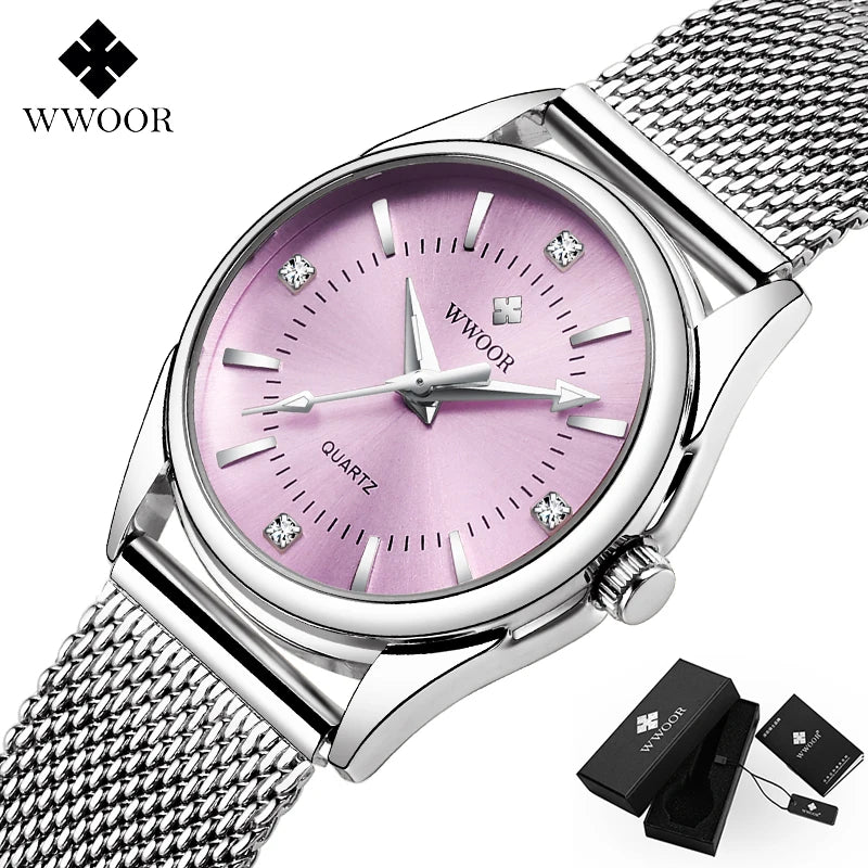 Reloj de Lujo Dorado Elegante con Diamantes para Dama