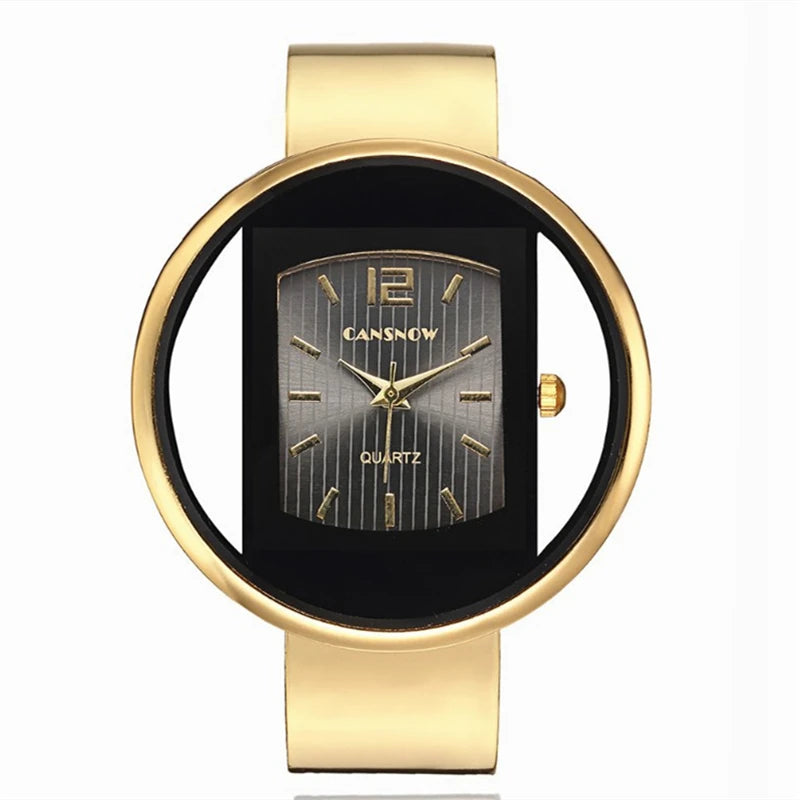 Reloj Pulsera Dorado de Lujo para Mujer