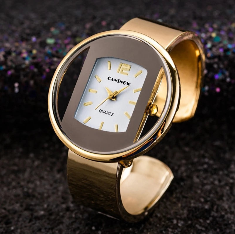 Reloj Pulsera Dorado de Lujo para Mujer
