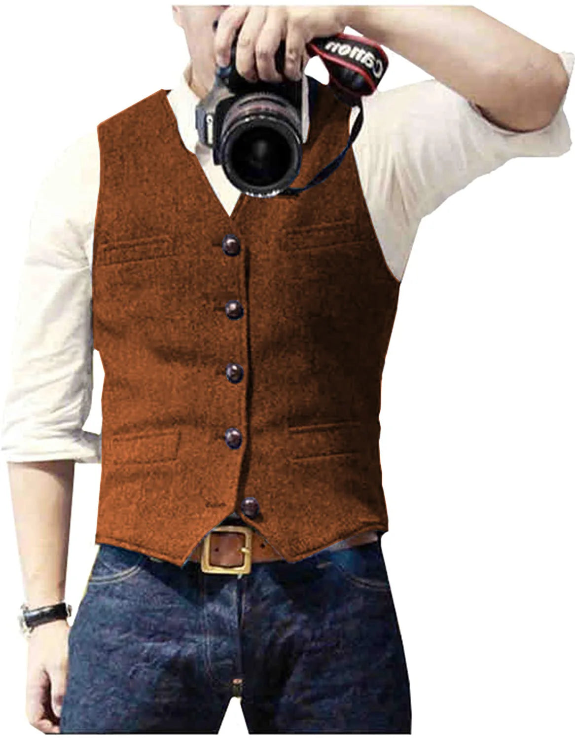 Chaleco de Traje para Hombre Cuello en V Negocios