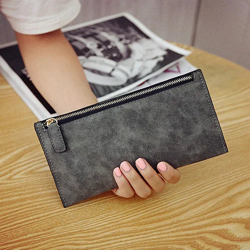 Cartera Larga Mujer de Cuero PU Estilo Simple