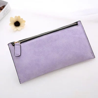 Cartera Larga Mujer de Cuero PU Estilo Simple