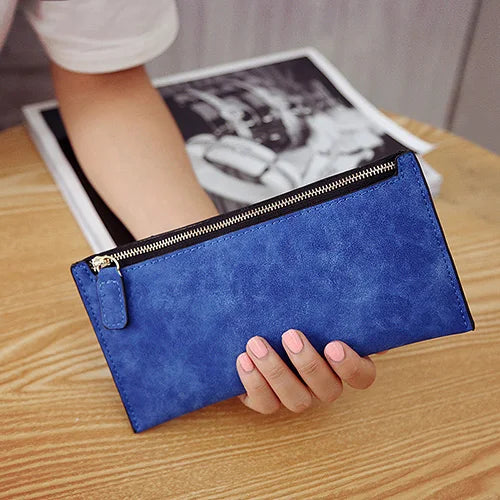 Cartera Larga Mujer de Cuero PU Estilo Simple