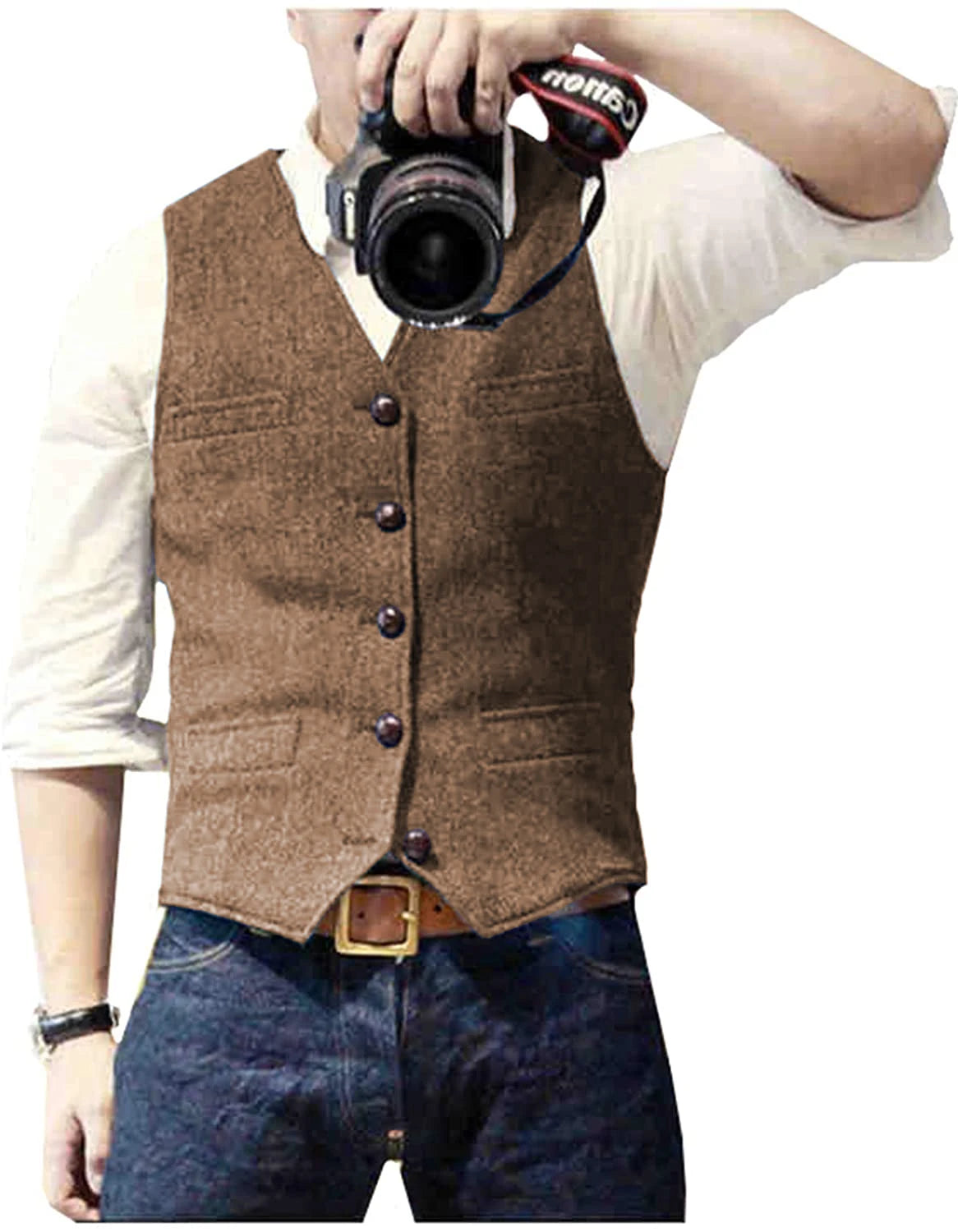 Chaleco de Traje para Hombre Cuello en V Negocios