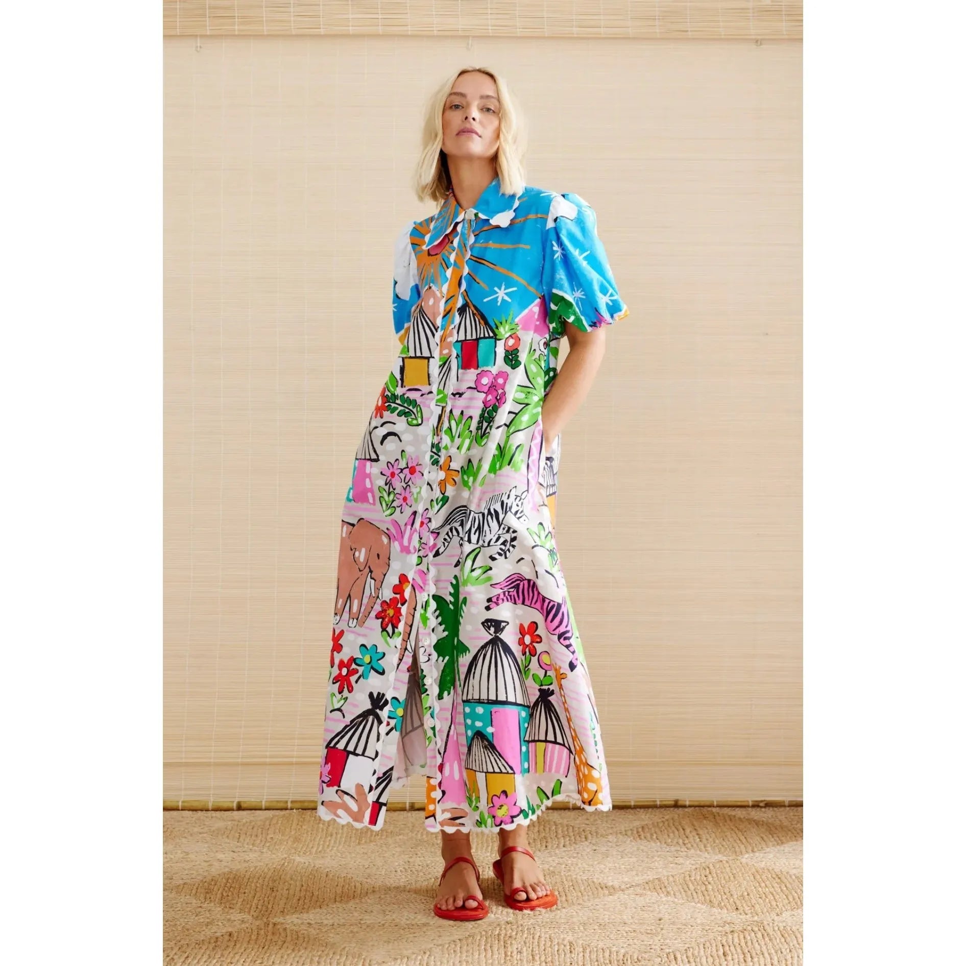 European American Style Printed Casual Dress