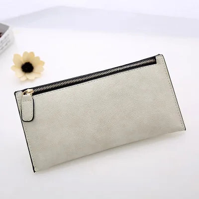 Cartera Larga Mujer de Cuero PU Estilo Simple