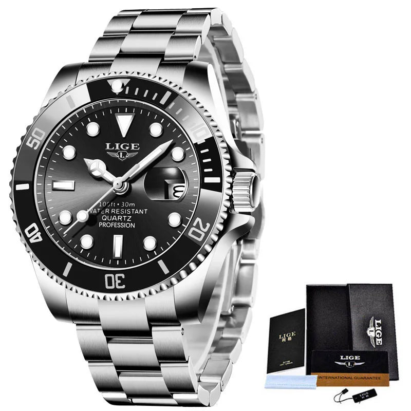 Reloj Hombre LIGE Moda Cuarzo Deportivo Buceo