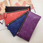 Portefeuille long pour femme en cuir PU de style simple