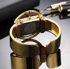 Montre-bracelet de luxe dorée pour femme