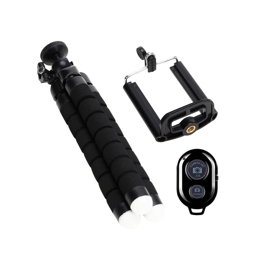 Flexible Octopus Mini Tripod for Cell Phone and Camera with Clip