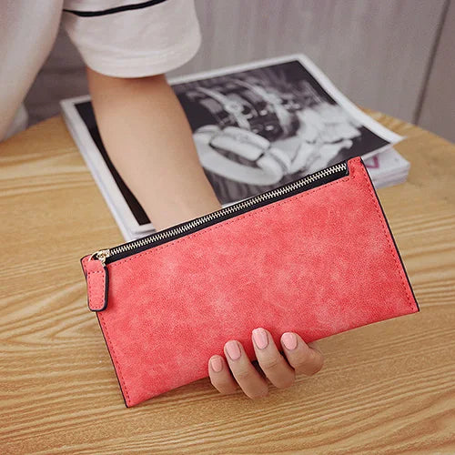 Cartera Larga Mujer de Cuero PU Estilo Simple