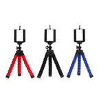 Mini trépied souple flexible pour téléphone portable et appareil photo avec clip
