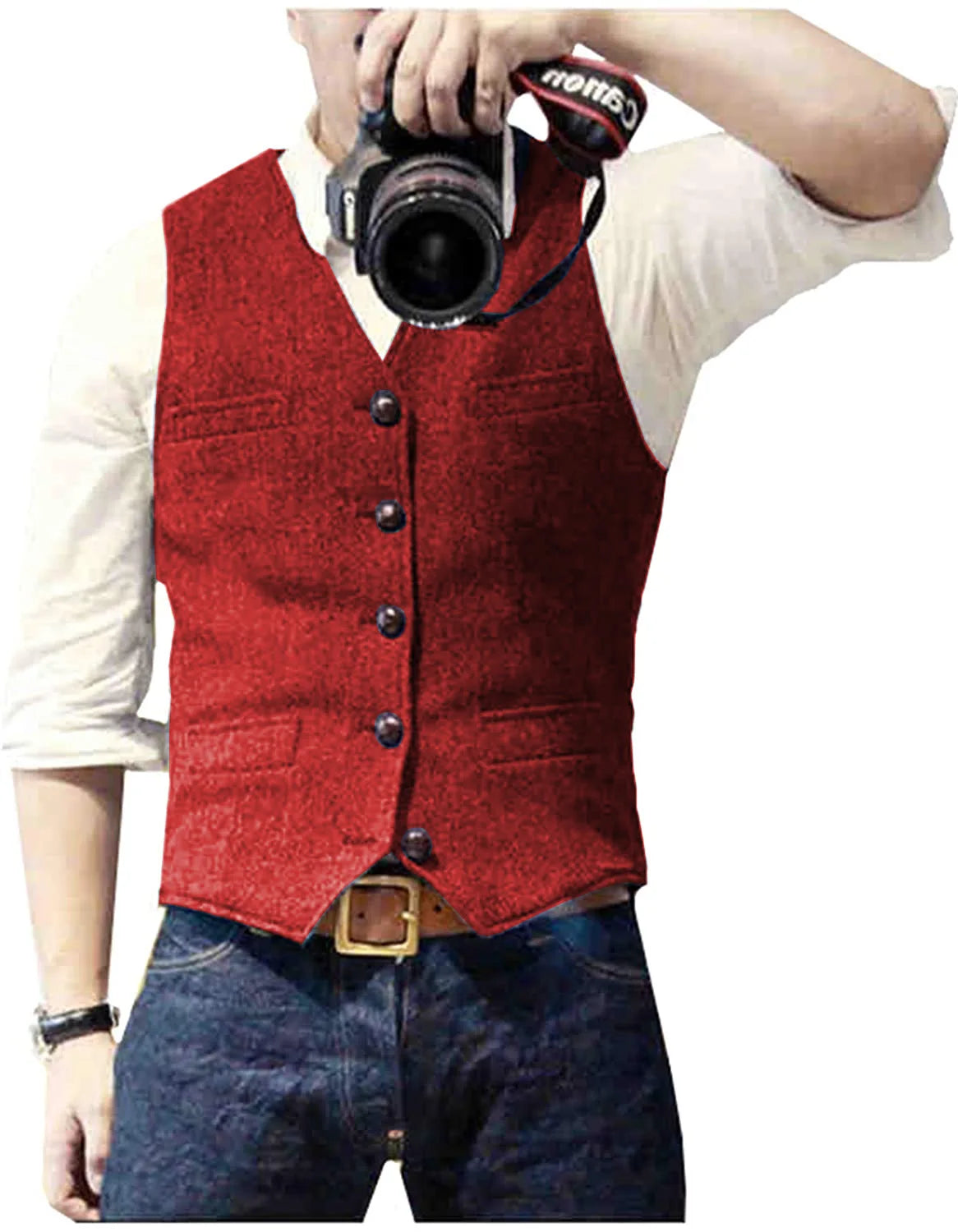 Chaleco de Traje para Hombre Cuello en V Negocios
