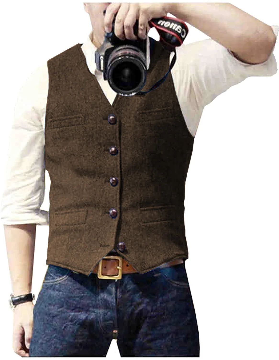 Chaleco de Traje para Hombre Cuello en V Negocios