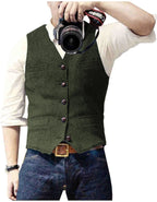 Gilet de Costume Homme Col en V Affaires