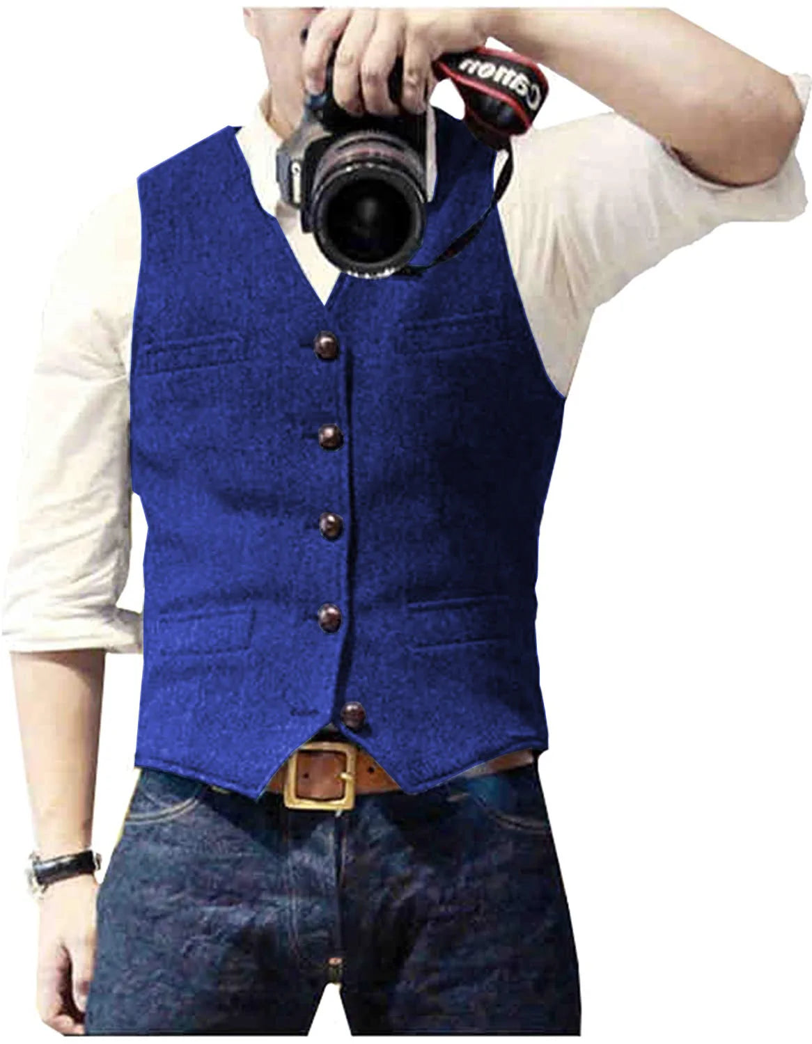 Chaleco de Traje para Hombre Cuello en V Negocios