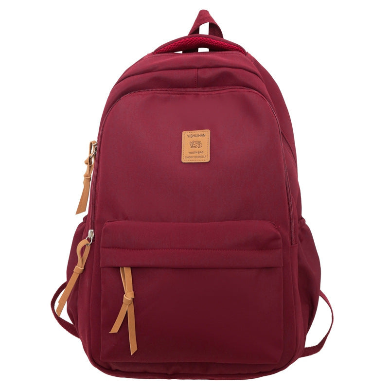 Mochila Para Pareja Color Sólido Gran Capacidad Moda Viaje Escolar