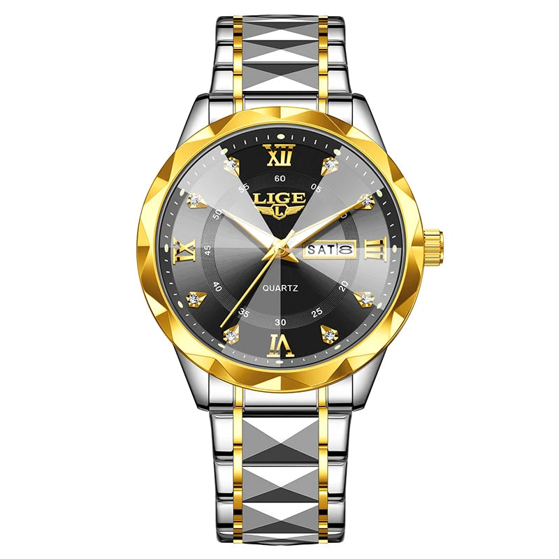 Reloj Hombre LIGE Cuarzo Acero Inoxidable Luminoso Resistente al Agua