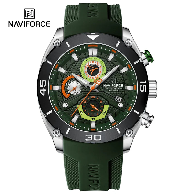 Reloj NAVIFORCE 8038 Deportivo Para Hombre con Cronógrafo y Manecillas Luminosas