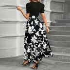 Robe élégante de bureau en dentelle à taille ajustée