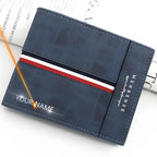 Portefeuille Fin en Cuir PU pour Homme / Option de Graver un Nom