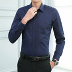 Chemise Homme Manches Longues Formelle Bureau Haute Qualité