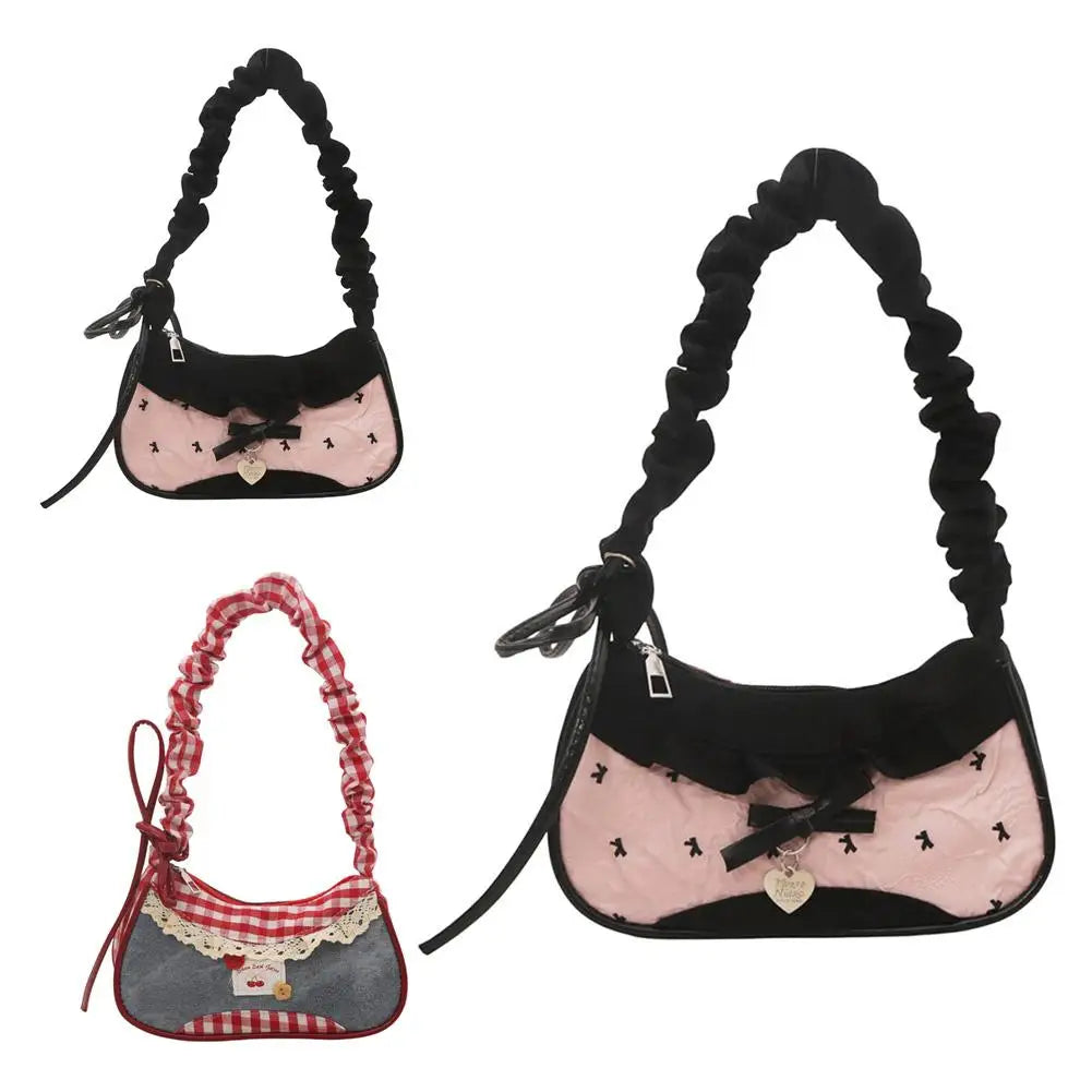 Bolso de Hombro Mujer Cinta de Encaje Escolar