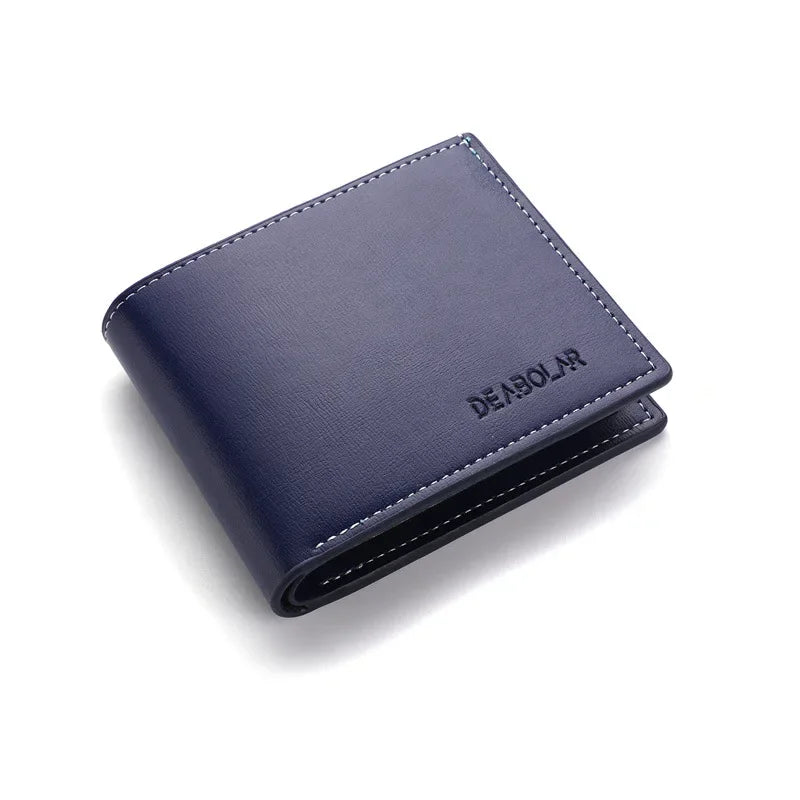Billetera Corta de Cuero Para Hombre Delgada Porta Tarjetas