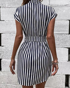 Robe d'été femme rayée sans manches courte
