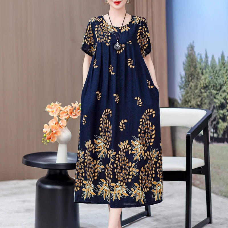 Casual Loose Cotton Short Sleeve Dress