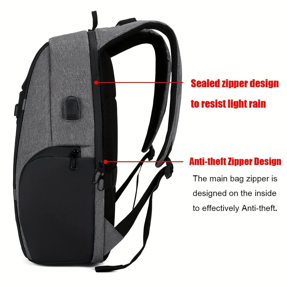 Mochila Antirrobo Hombre 15" Negocios Multifuncional Puerto USB