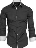 Chemise Slim Fit Homme Manches Longues Bureau/Affaires