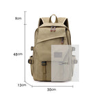 Sac à dos en toile de style rétro grande capacité