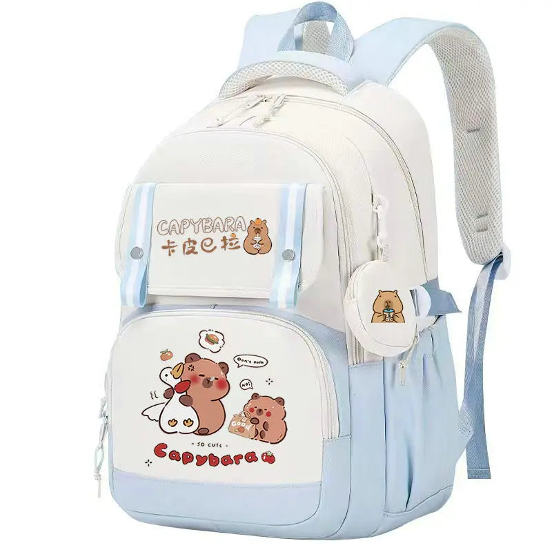 Mochila Capybara Cartoon Mujer Nylon Ultraligera Escolar