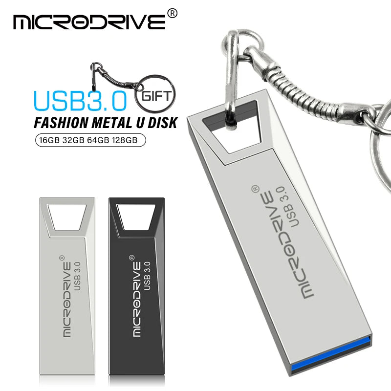 Memoria USB 3.0 Mini Metal Impermeable con Llavero