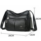 Sac en Cuir Souple Luxe Multipoches Bandoulière Haute Qualité