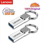 Memoria USB Lenovo Mini Metálica de 32GB, 64GB y 128GB, Plateada, con Llavero Gratis
