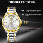 Montre Homme LIGE Quartz Acier Inoxydable Lumineuse Étanche