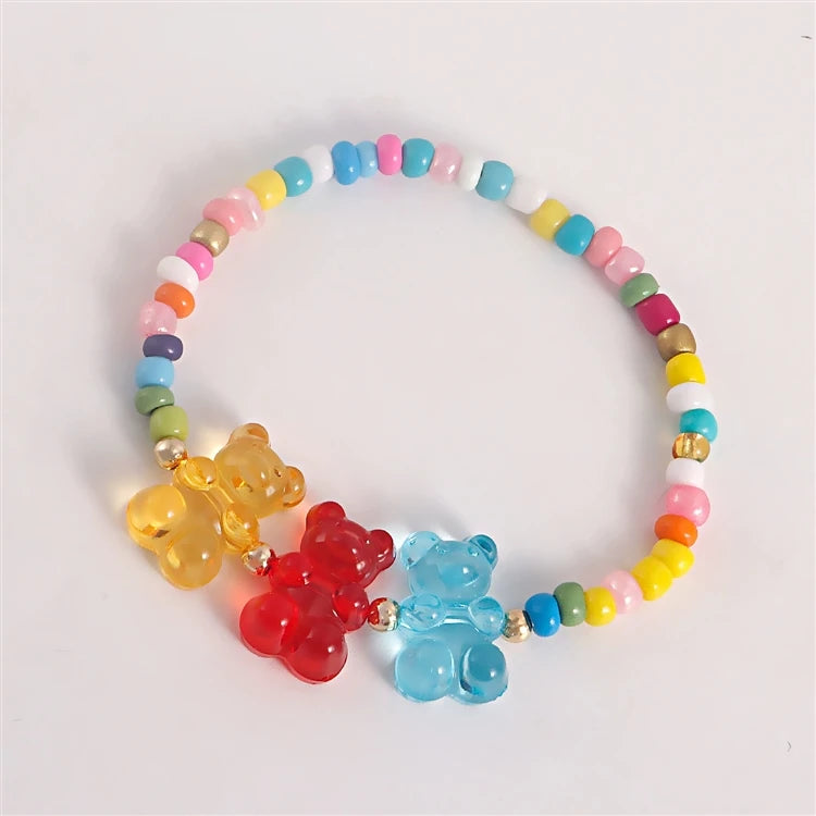 Conjunto de Collar y Pulsera Colgante Oso Bohemio