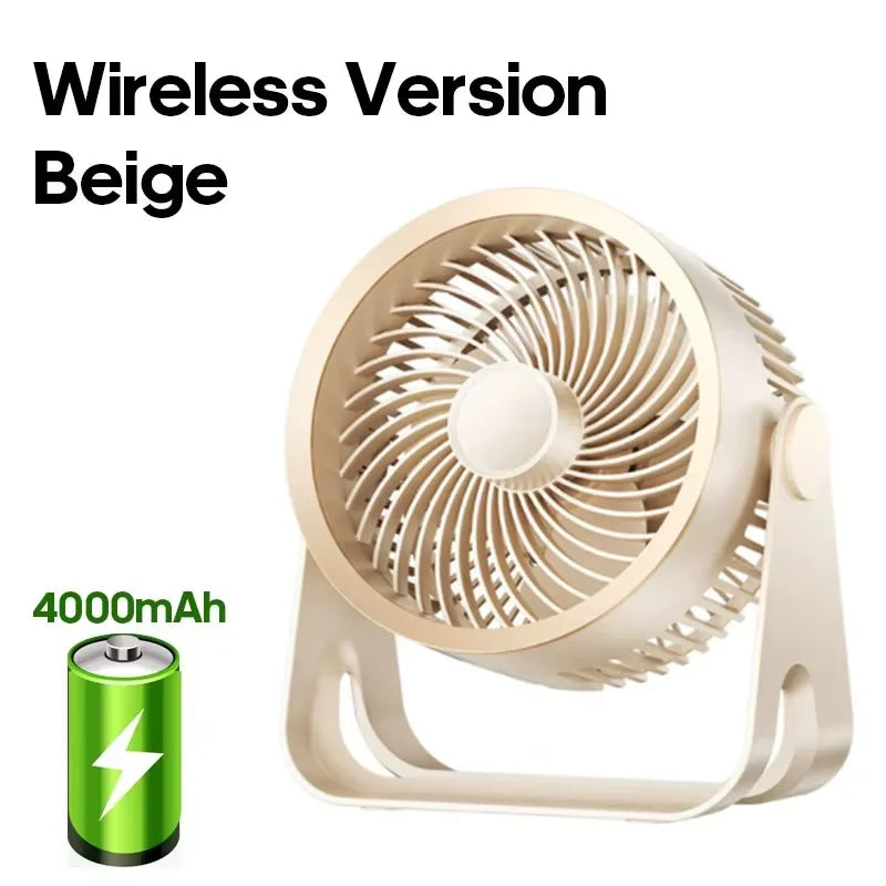 Ventilador Eléctrico Inalámbrico 4000mAh Portátil Escritorio