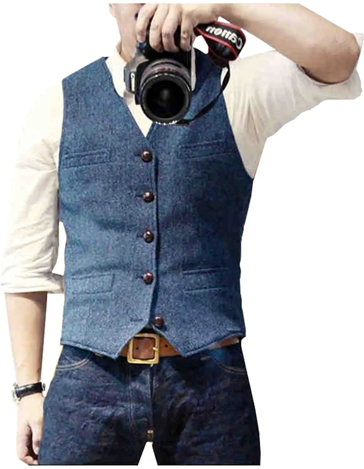 Chaleco de Traje para Hombre Cuello en V Negocios