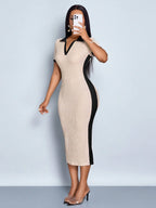 Robe longue slim décontractée élégante pour femme